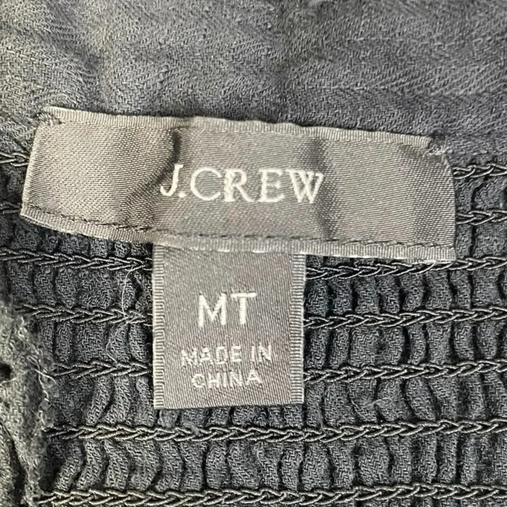 J. Crew Women’s Medium Tall Sleeveless Black Cotton Knee Length Dress